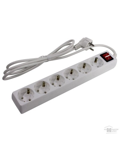 SP6W-230. Сетевой фильтр 6 розеток, 3м, белый. 5bites в Салавате
