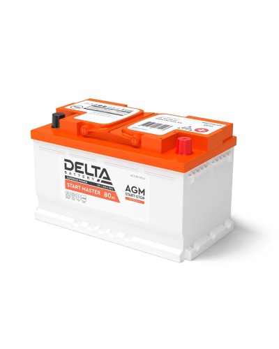 Delta START MASTER AGM 1280 (80 Ah). Аккумулятор автомобильный герметичный свинцово-кислотный. Delta в Салавате