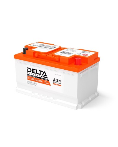 Delta START MASTER AGM 1270 (70 Ah). Аккумулятор автомобильный герметичный свинцово-кислотный. Delta в Салавате