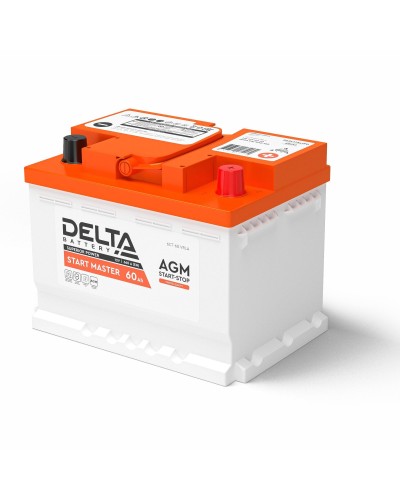 Delta START MASTER AGM 1260 (60 Ah). Аккумулятор автомобильный герметичный свинцово-кислотный. Delta в Салавате
