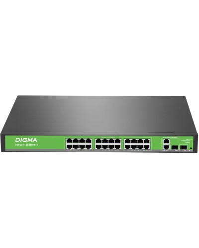 DSP224F-2C-R400 DSP224F-2C-R400 V1 (L2) 24х100Мбит/с 2хКомбо(1000BASE-T/SFP) 24PoE 24PoE+ 400W. Коммутатор с питанием по PoE. Digma в Салавате