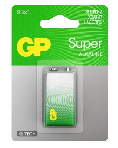 GP Super Alkaline 9V Крона (GP 1604AA21-5CRSBC1), БЛИСТЕР. Алкалиновая батарейка. GP Batteries в Салавате