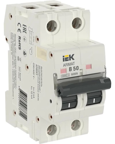 M06N 2P B 50А 6кА ARMAT (AR-M06N-2-B050). Автоматический выключатель. IEK в Салавате