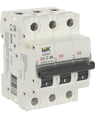 M10N 3P C 40А 10кА ARMAT (AR-M10N-3-C040). Автоматический выключатель. IEK в Салавате