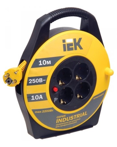 УК10 4 места, 10м (WKP14-10-04-10). Удлинитель на катушке Industrial. IEK в Салавате