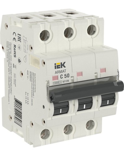 M10N 3P C 50А 10кА ARMAT (AR-M10N-3-C050). Автоматический выключатель. IEK в Салавате