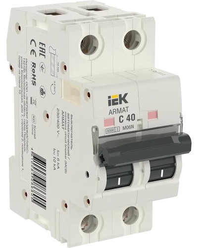 M06N 2P C 40А 6кА ARMAT (AR-M06N-2-C040). Автоматический выключатель. IEK в Салавате