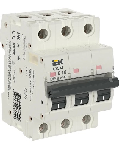 M06N 3P C 16А 6кА ARMAT (AR-M06N-3-C016). Автоматический выключатель. IEK в Салавате