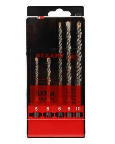 Набор буров, бетон 5-6х110, 6-8-10х160 мм, 5 шт, SDS PLUS Kranz (KR-91-0406): Аксессуар для электроинструмента в Салавате