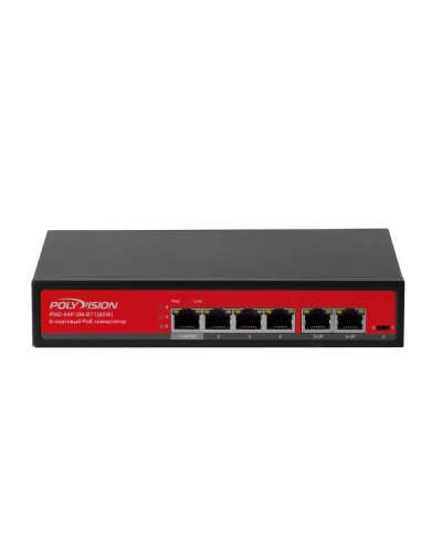 PND-04P-2M-BT1 (65W). Коммутатор неуправляемый 6-портовый с функцией PoE. Polyvision в Салавате