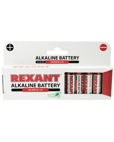 Алкалиновая батарейка AA/LR6 1,5 V 12 шт. REXANT (30-1026). Элемент питания. Rexant в Салавате