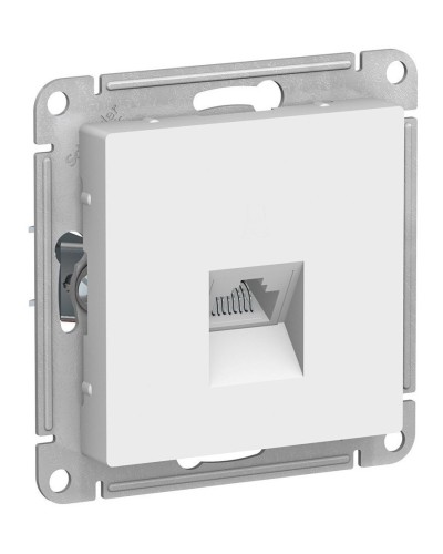 AtlasDesign розетка RJ45, кат. 5Е, 1-местная, скрытой установки, механизм, белый (ATN000183). Розетка компьютерная. Systeme Electric в Салавате