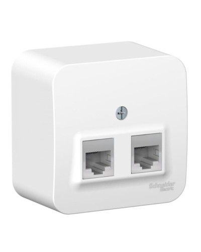 BLANCA розетка RJ11+RJ45, 2-местная, кат. 5Е, открытой установки, белый (BLNIA045111). Розетка компьютерная + телефонная с изолированной пластиной. Systeme Electric в Салавате