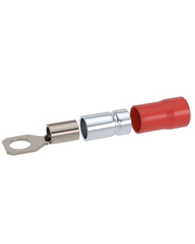 Наконечник НКИ 0,25-1,5 М6 (D6,4мм) с отверстием под винт (100 шт) (2A6P-DS-PVC). Наконечник с отверстием под винт и изолированным фланцем ПВХ, двойная гильза. ДКС в Салавате
