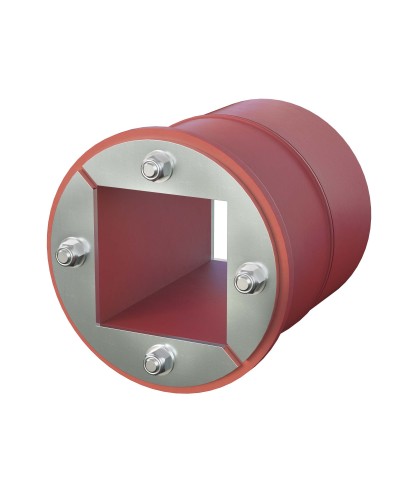 Проходка круглая, нержавеющая, D100х70 мм с проемом 60х60 мм (DXF3123): Проходка круглая, нержавеющая, с проёмом в Салавате