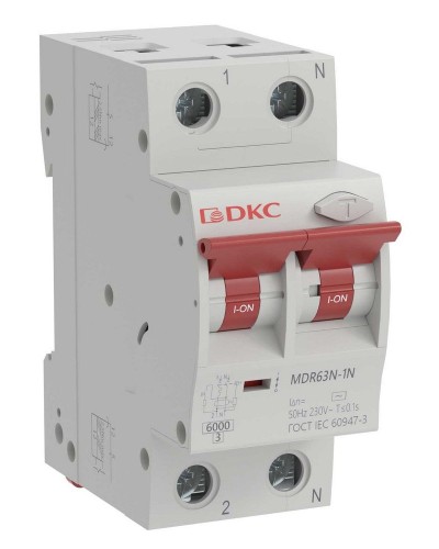 YON max MDR, 1P+N, 30mA, 25A, 6kA, А (MDR63N-1N2C25-A). Автоматический выключатель дифференциального тока. ДКС в Салавате