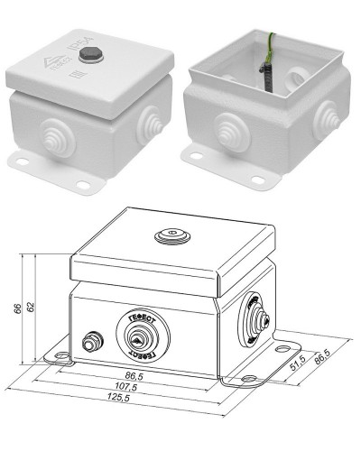 КМ IP55-0808 (без DIN рейки). Коробка монтажная электротехническая. Гефест в Салавате